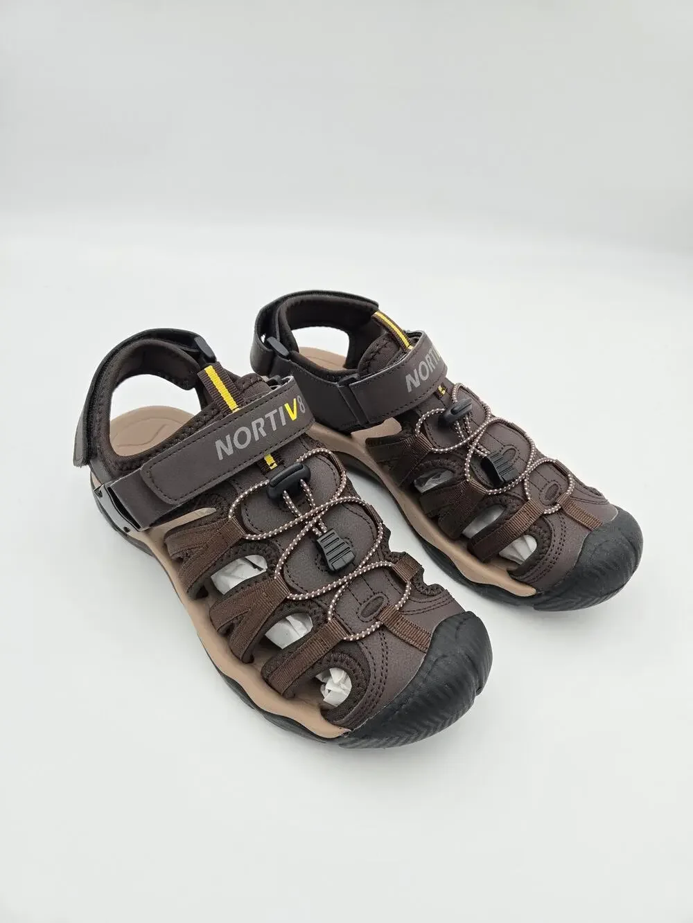 NORTIV 8 Men’s Closed Toe Hiking Sandals Brown Size 9 New In Box